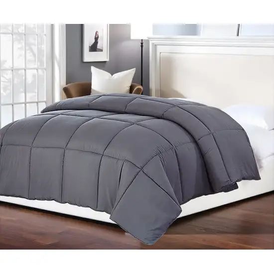 Dark Gray  Polyester Thread Count Down Alternative Comforter Photo 2