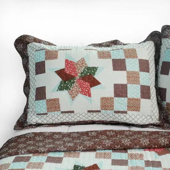 Melt the Snow -  3PC Cotton Vermicelli-Quilted Printed Quilt Set (Full/Queen Size) Photo 3