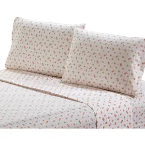 Photo of Melun 4 Piece Full Size Sheet Set with Rose Sketch The Urban Port
