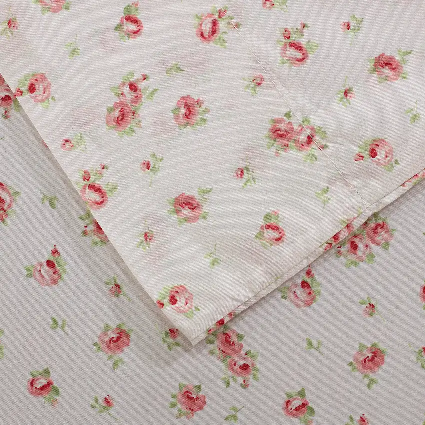 Melun 4 Piece Queen Size Rose Pattern Sheet Set The Urban Port Photo 3