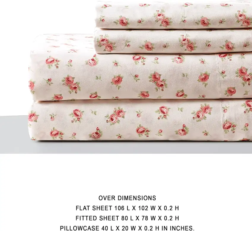 Melun 4 Piece Rose Pattern King Size Sheet Set The Urban Port Photo 3