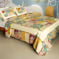 Photo of Memory Piano - 100% Cotton 3PC Vermicelli-Quilted Patchwork Quilt Set (Full/Queen Size)