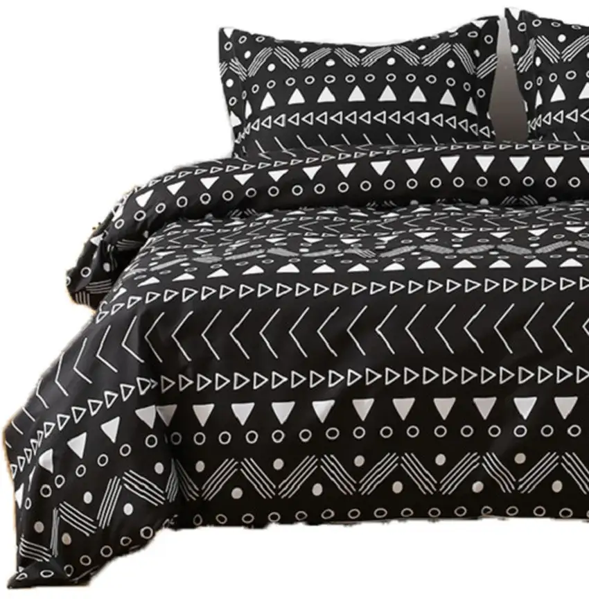 Black  Microfiber 1400 Thread Count Washable Duvet Cover Set Photo 6