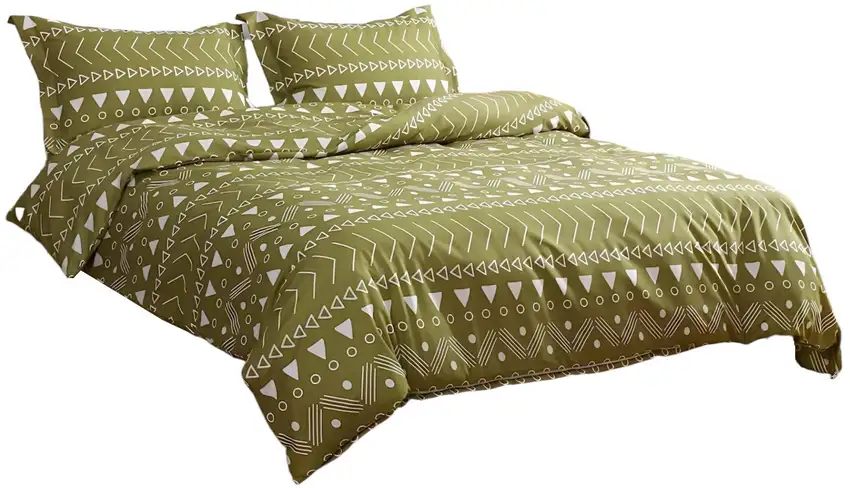 Olive Green  Microfiber 1400 Thread Count Washable Duvet Cover Set Photo 3