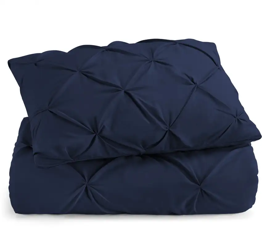 Navy Blue  Microfiber 110 Thread Count Washable Down Alternative Comforter Photo 4