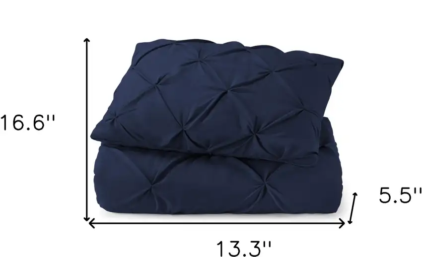 Navy Blue  Microfiber 110 Thread Count Washable Down Alternative Comforter Photo 8