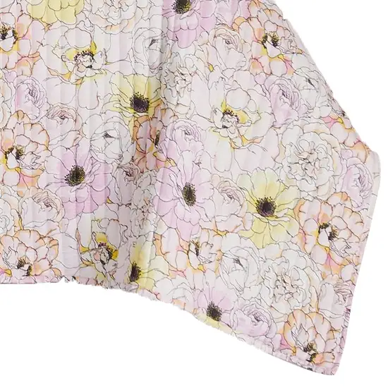 Milan 2 Piece Microfiber Blooming Flower Pattern Twin Quilt Set, White and Pink Photo 2