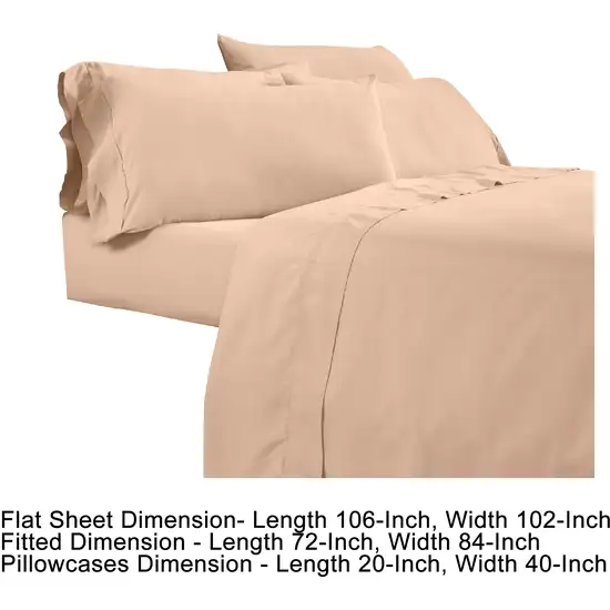 Minka 6 Piece California King Bed Sheet Set, Soft Microfiber, Sand Pink Photo 6