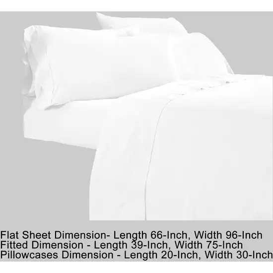 Minka 4 Piece Twin Bed Sheet Set, Soft Antimicrobial Microfiber, White Photo 6