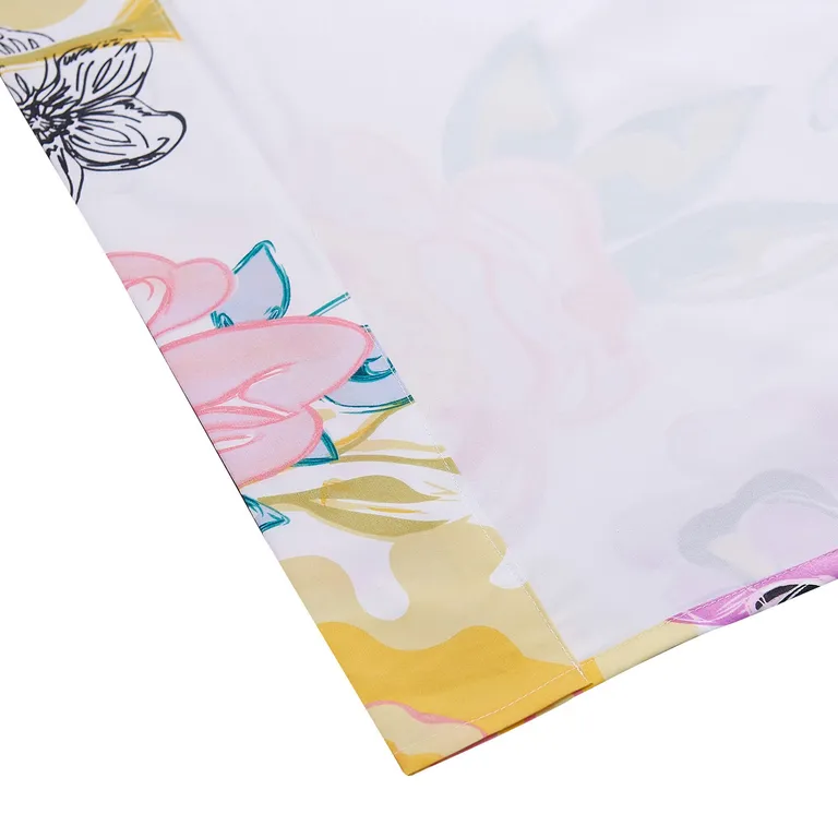 Minsk 84 Inch Window Panel Curtains, Bright Flower Patterns, Vibrant Colors Photo 4