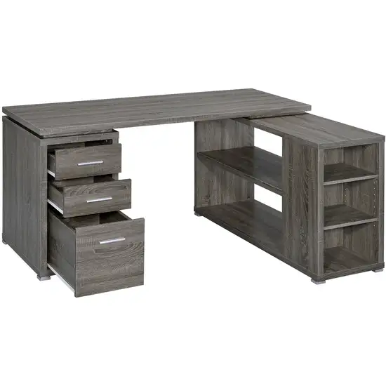 Modern Style Wooden Office Desk, Gray Photo 2