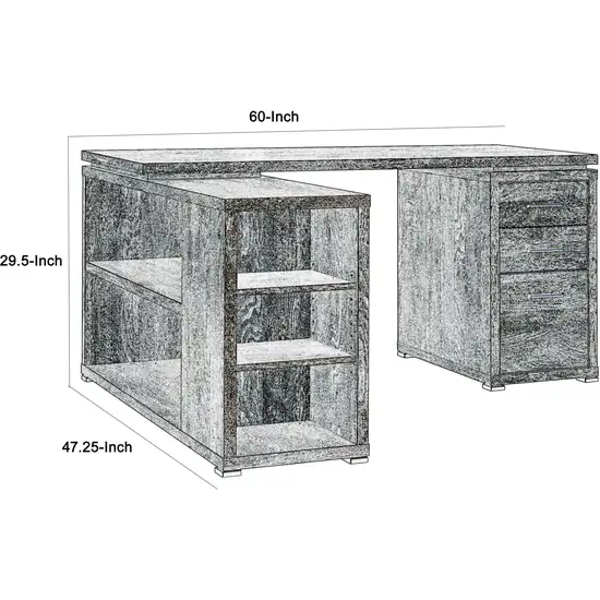 Modern Style Wooden Office Desk, Gray Photo 5