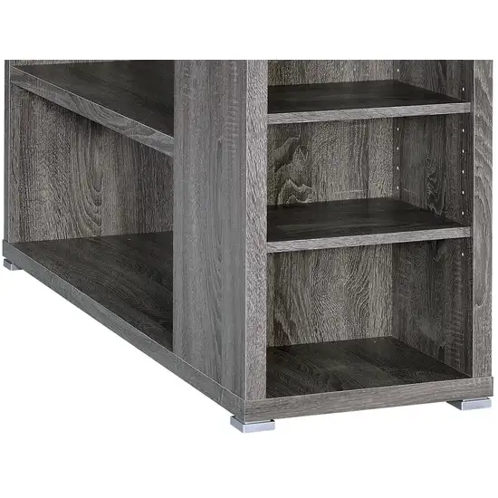 Modern Style Wooden Office Desk, Gray Photo 4