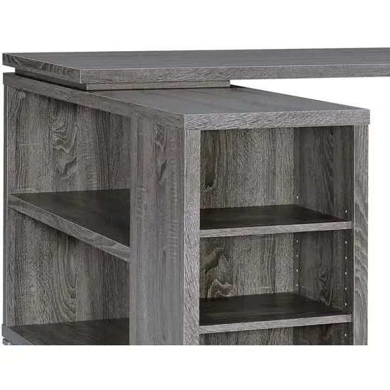 Modern Style Wooden Office Desk, Gray Photo 3