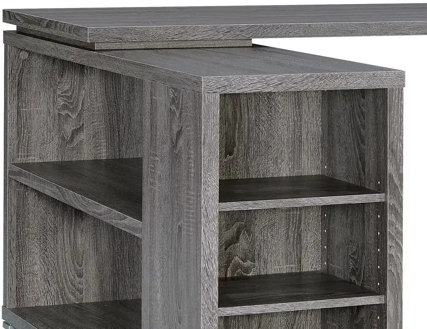 Modern Style Wooden Office Desk, Gray Photo 3