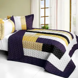 Photo of Morning Glory - 3PC Vermicelli - Quilted Patchwork Quilt Set (Full/Queen Size)