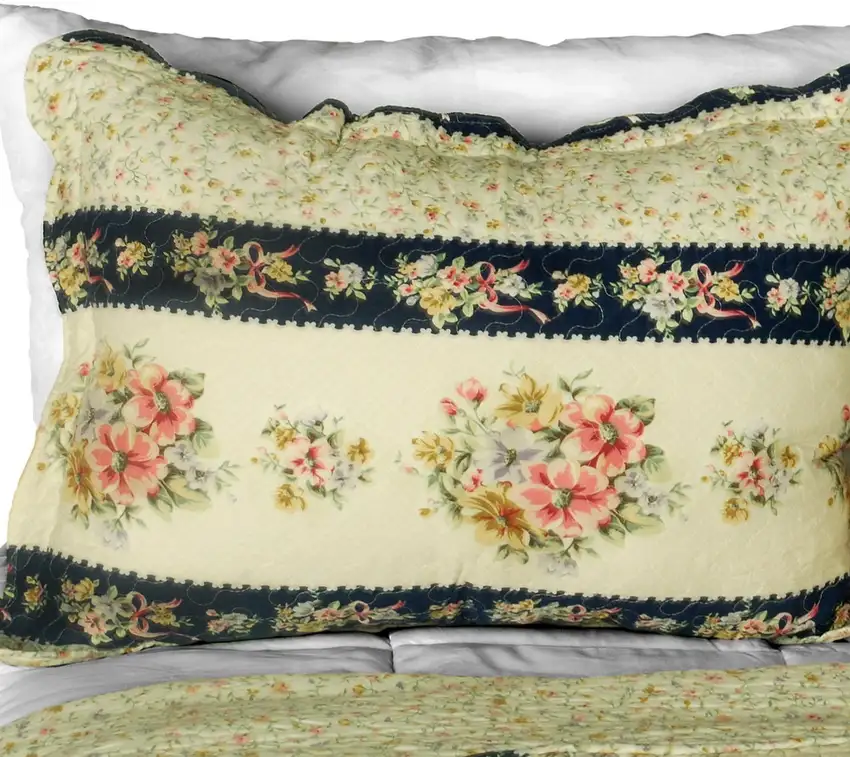 Mother's Castle -  3PC Cotton Contained Vermicelli-Quilted Patchwork Quilt Set (Full/Queen Size) Photo 2