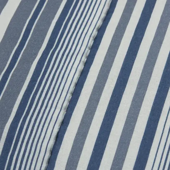 Blue And White Striped Queen Quilt Photo 3