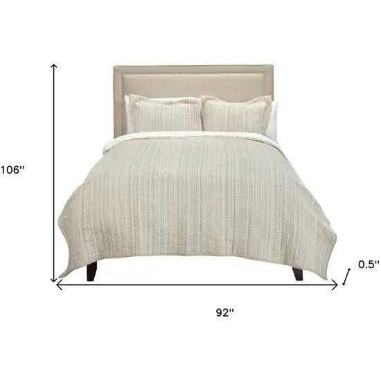 Multi- Earth Tones King 100% Cotton 300 Thread Count Machine Washable Down Alternative Comforter Photo 5