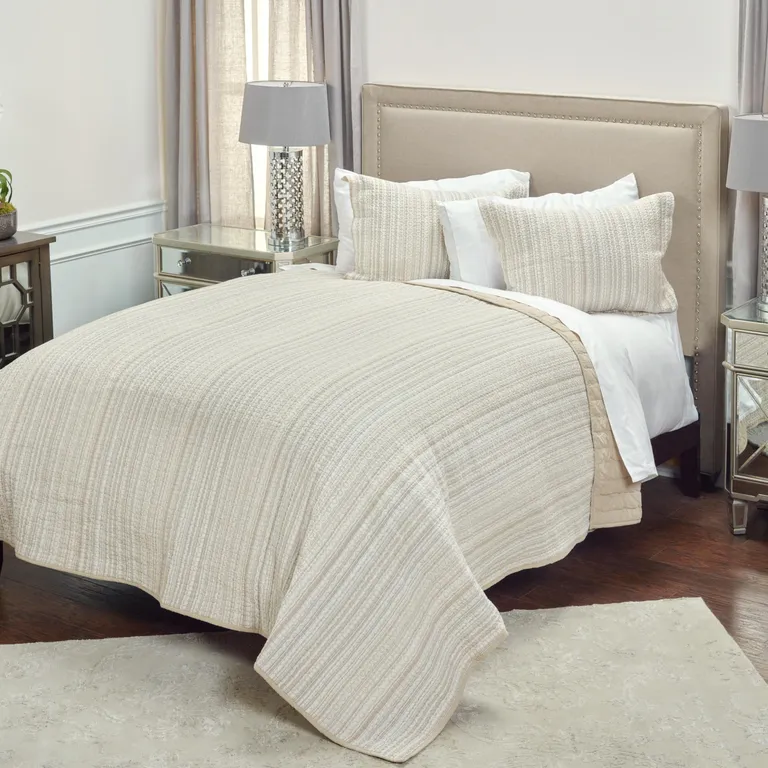 Multi- Earth Tones Queen 100% Cotton 300 Thread Count Machine Washable Down Alternative Comforter Photo 2