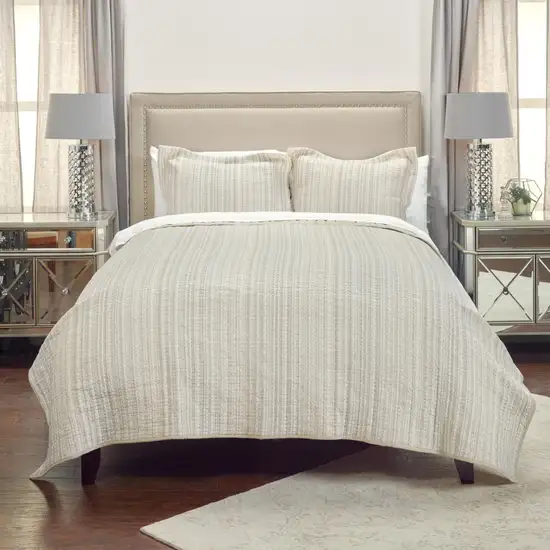 Multi- Earth Tones Queen 100% Cotton 300 Thread Count Machine Washable Down Alternative Comforter Photo 2