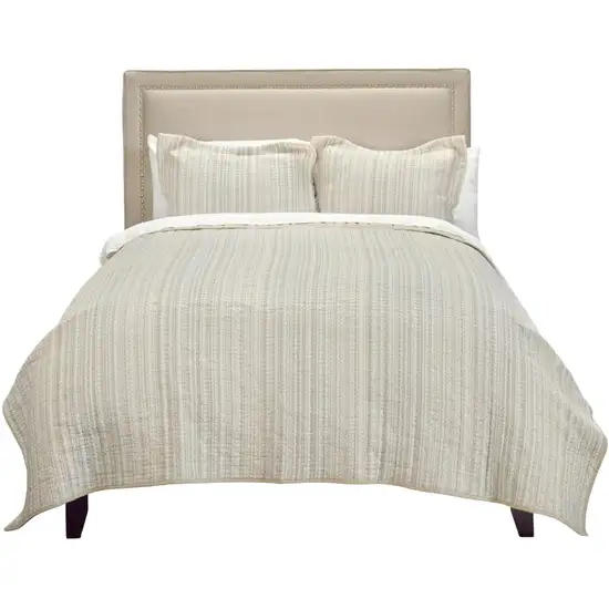 Multi- Earth Tones Queen 100% Cotton 300 Thread Count Machine Washable Down Alternative Comforter Photo 1
