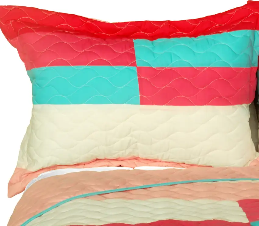 My Lost Love -  3PC Vermicelli-Quilted Patchwork Quilt Set (Full/Queen Size) Photo 2