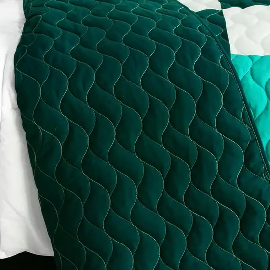 Natural Beauty -  3PC Vermicelli-Quilted Patchwork Quilt Set (Full/Queen Size) Photo 3