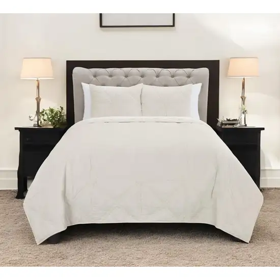 Natural King 100% Cotton 300 Thread Count Machine Washable Down Alternative Comforter Photo 2