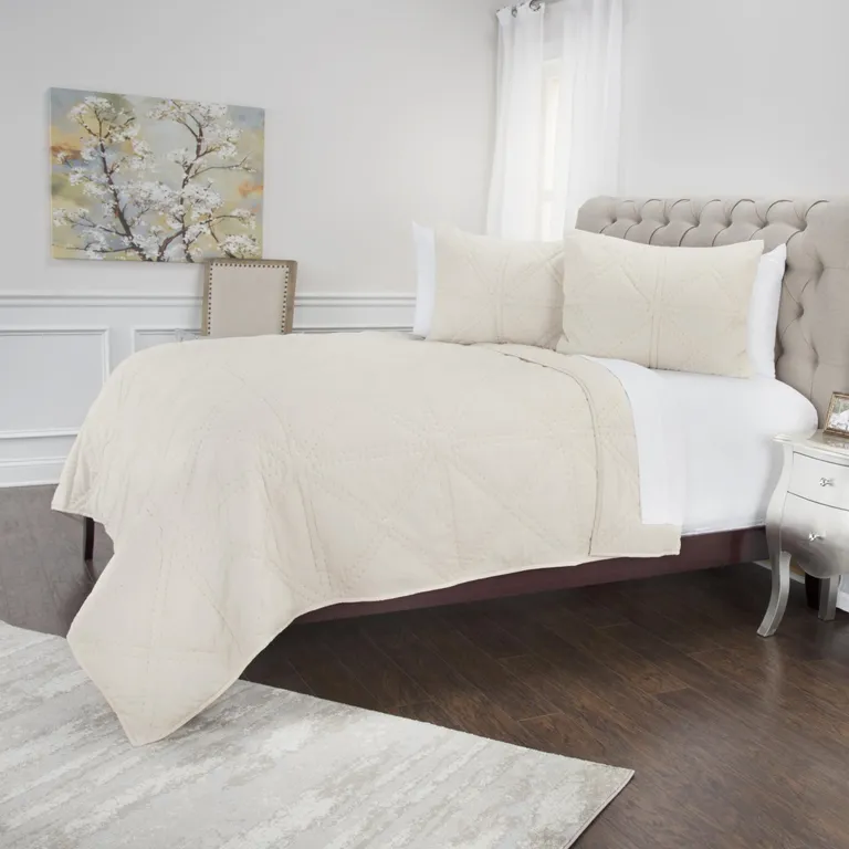 Natural King 100% Cotton 300 Thread Count Machine Washable Down Alternative Comforter Photo 3