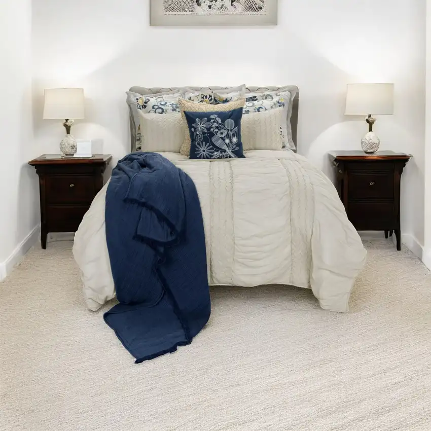 Natural King 100% Cotton 300 Thread Count Machine Washable Down Alternative Comforter Photo 1