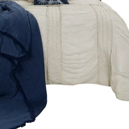 Natural King 100% Cotton 300 Thread Count Machine Washable Down Alternative Comforter Photo 3