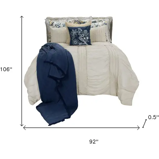 Natural King 100% Cotton 300 Thread Count Machine Washable Down Alternative Comforter Photo 5