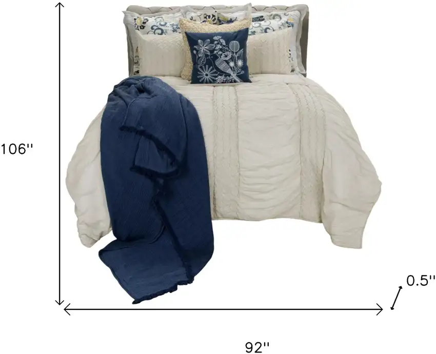 Natural King 100% Cotton 300 Thread Count Machine Washable Down Alternative Comforter Photo 5