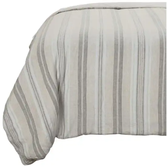 Natural King Linen Washable Polyester Duvet Cover Photo 4