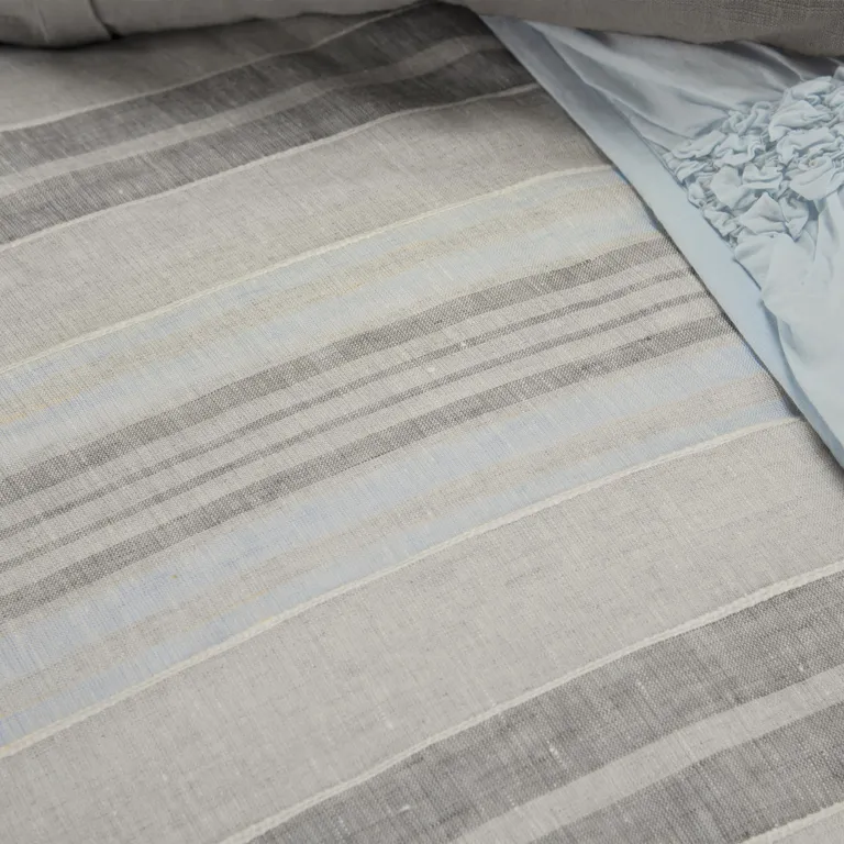 Natural King Linen Washable Polyester Duvet Cover Photo 2