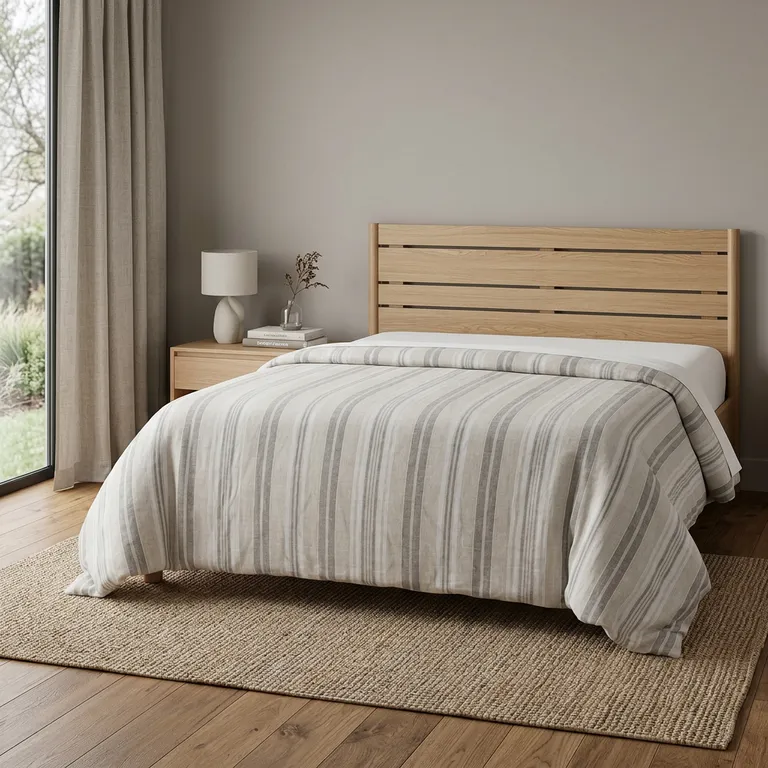 Natural King Linen Washable Polyester Duvet Cover Photo 1