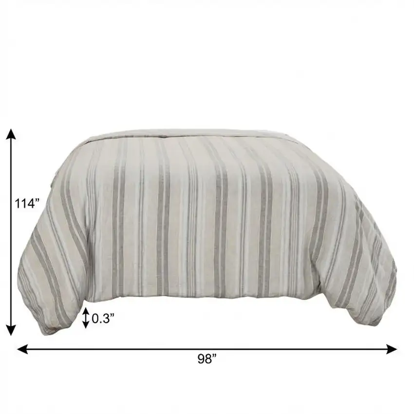 Natural King Linen Washable Polyester Duvet Cover Photo 5