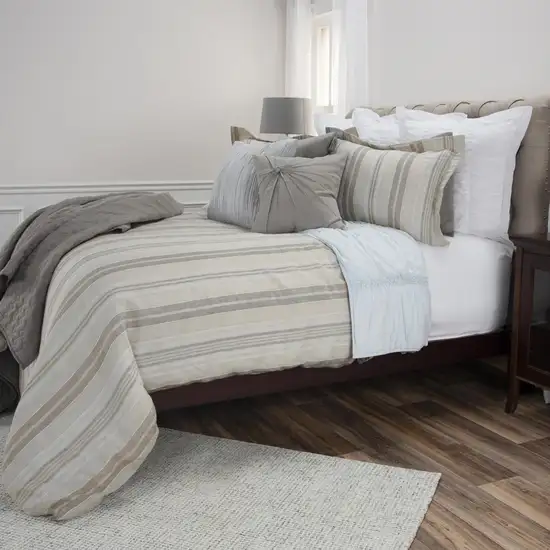 Natural King Linen Washable Polyester Duvet Cover Photo 9