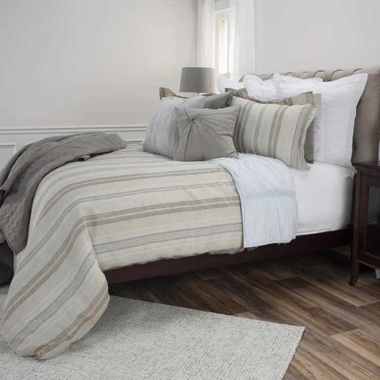 Natural King Linen Washable Polyester Duvet Cover Photo 5