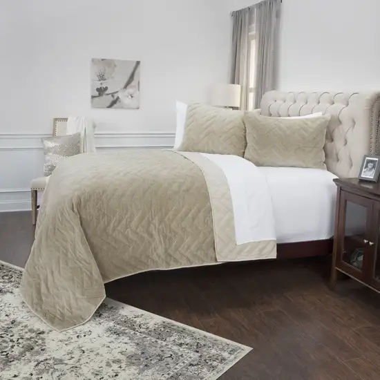 Natural Queen 100% Cotton 300 Thread Count Dry Clean Only Down Alternative Comforter Photo 7