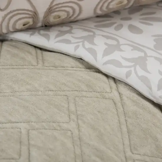 Natural Queen 100% Cotton 300 Thread Count Dry Clean Only Down Alternative Comforter Photo 9