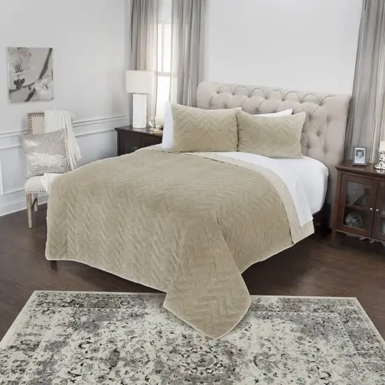 Natural Queen 100% Cotton 300 Thread Count Dry Clean Only Down Alternative Comforter Photo 5