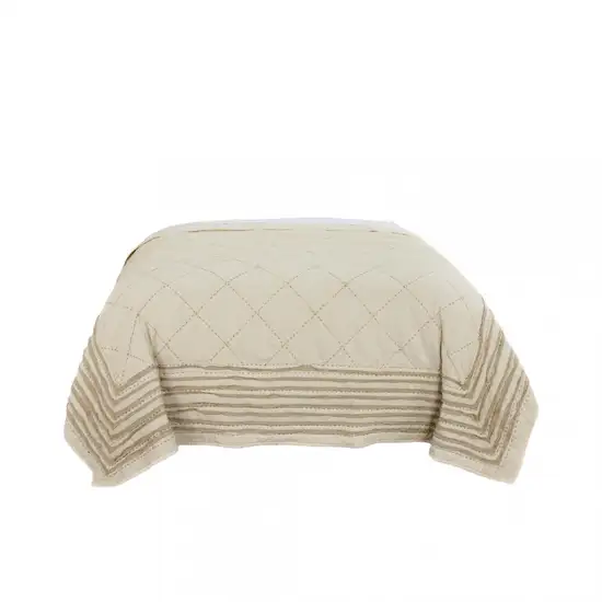 Ivory Geometric Queen Quilt Photo 2
