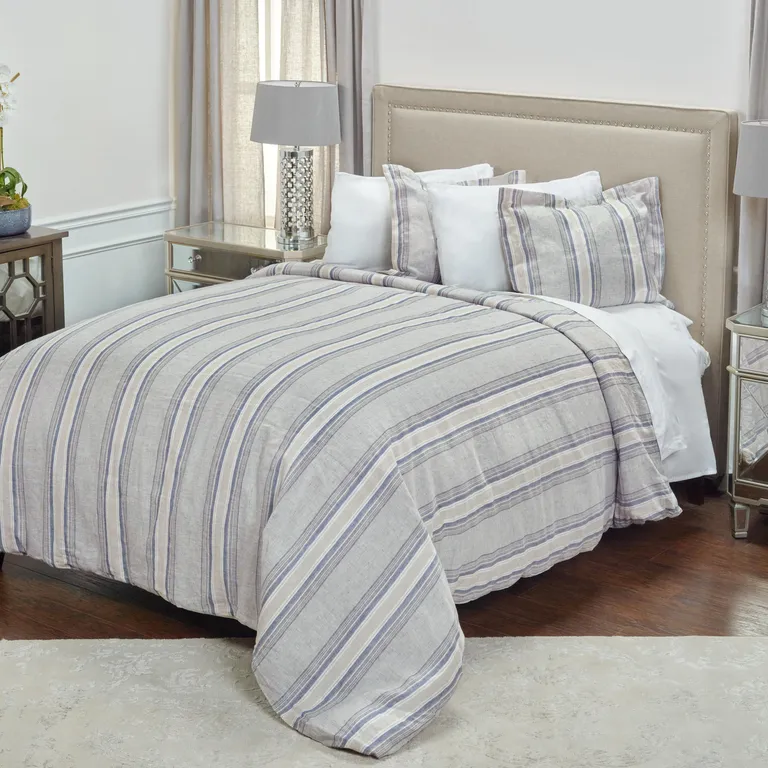 Natural Queen Linen Dry Clean Only Polyester Duvet Cover Photo 4