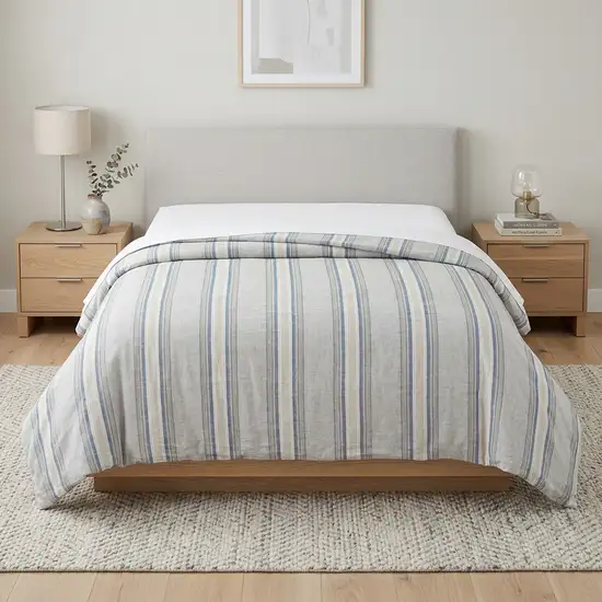 Natural Queen Linen Dry Clean Only Polyester Duvet Cover Photo 1