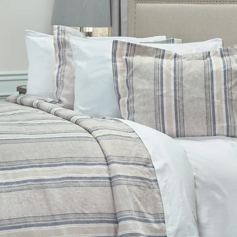Natural Queen Linen Dry Clean Only Polyester Duvet Cover Photo 2