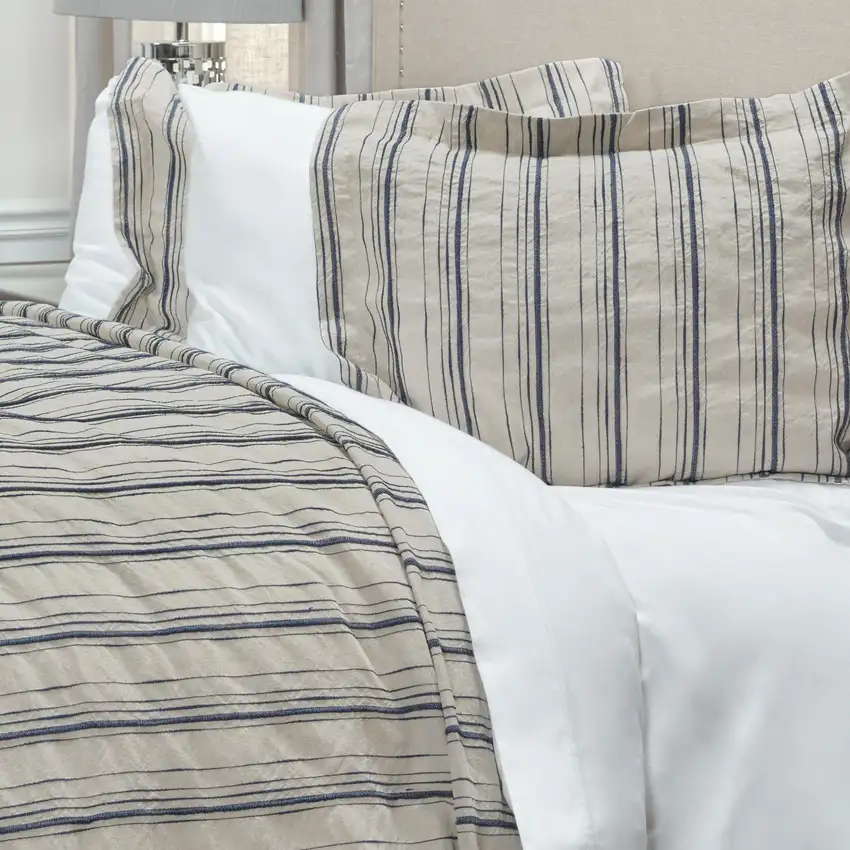 Natural Queen Linen 300 Thread Count Dry Clean Only Duvet Cover Photo 6