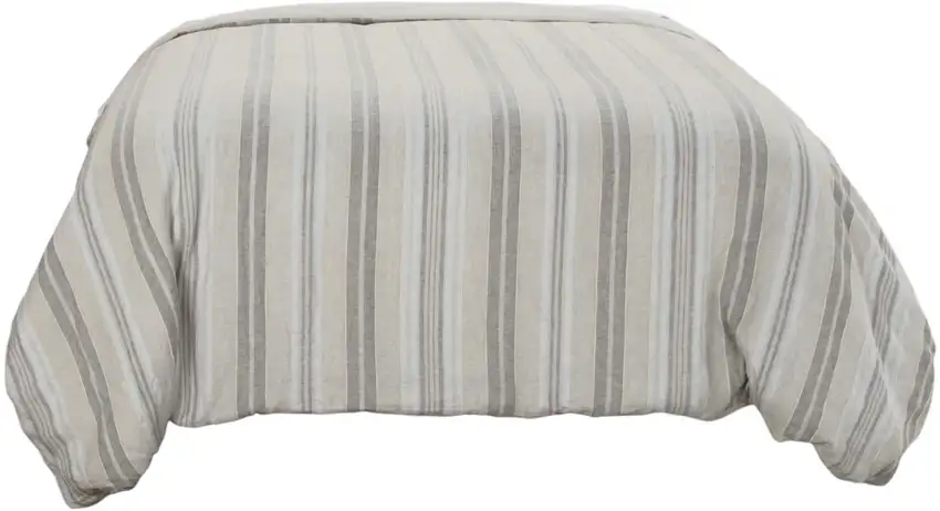 Natural Queen Linen Washable Polyester Duvet Cover Photo 2