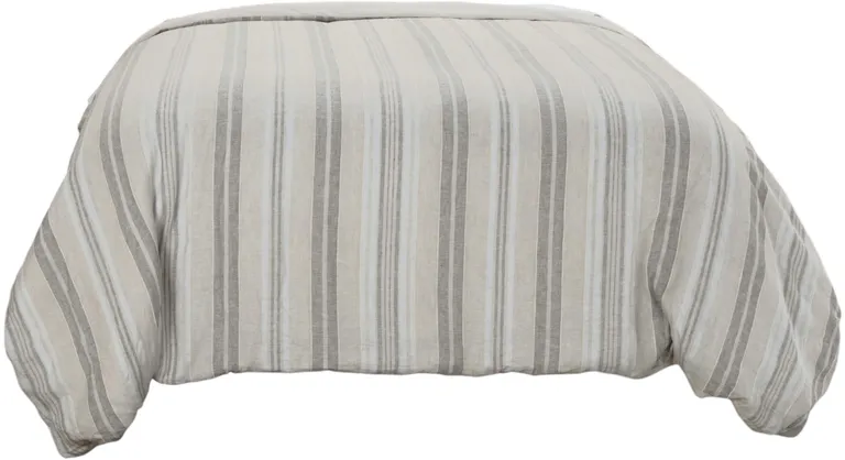 Natural Queen Linen Washable Polyester Duvet Cover Photo 2